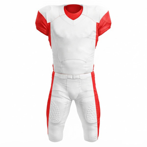 Custom Men's White Red Sublimated American Football Jersey Short Sleeve Moisture Wicking <b>Athletic</b> Fit Adult Sportswear Service - Product Image 2