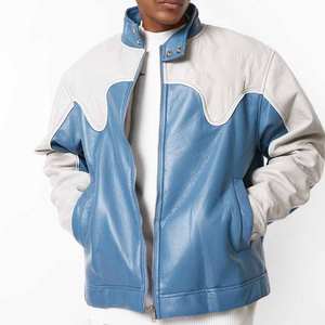 Chaqueta de Cuero Genuino para Hombre OEM 2026, Personalizada, Impermeable, Elegante, con Bordado Chenille, Gruesa, para Invierno y Primavera - Product Image 4