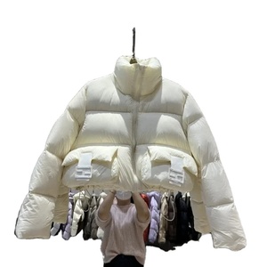 Chaqueta acolchada de invierno a la moda para mujer, diseño recortado de talla grande, cuello levantado, transpirable, estampado, Polar, pato blanco, Puff de moda - Product Image 1