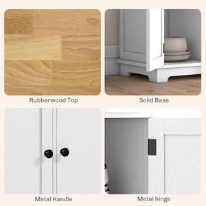 Credenza con Piano in Legno Massello, Ante e Cassetti Regolabili, Mobile da Cucina per Casa o Villa, Ideale per Angolo Caffè - Product Image 6