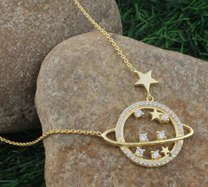 Collar de Estrella Galáctica Chapado en Platino CZ, Plata de Ley 925, Colgante de Estrella del Norte Celestial, Unisex, Vintage, Noche Estrellada, Aniversario - Product Image 6