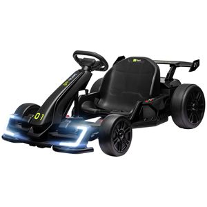Go-Kart Elettrico da Corsa 24V 7.5 MPH con Sedile Regolabile per Bambini, Avvio Lento, Nero - Product Image 1