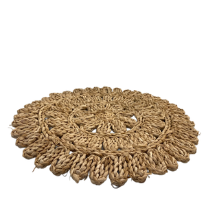 Article chaud forme de fleur disque de carex naturel en gros pour sous-verre ou stockage et décoration murale suspendue pour la maison et la cuisine - Product Image 2