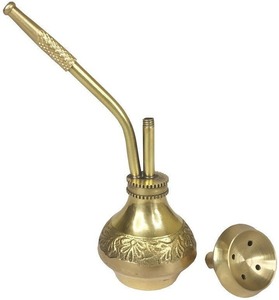 Chicha en laiton avec base décorative gravée, ensemble de fumée traditionnel, style vintage - Product Image 2