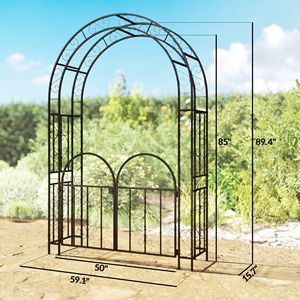 Arche de jardin en acier de 2,25 m pour plantes grimpantes et roses, arche de mariage extérieure, treillis et portails - Product Image 3