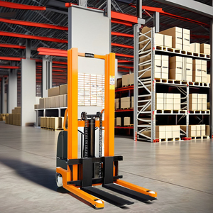 신제품 수동 팔레트 지게차, 유압식 1T/2T/3T 리프팅 용량, 1.6m 도달 핸드 작동식 수동 스태커 - Product Image 6