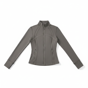 Chaqueta nueva con cremallera dorada, ecológica, de spandex y nailon, para fitness, gimnasio, ajuste ceñido, calidad premium, alto rendimiento, para yoga. - Product Image 2