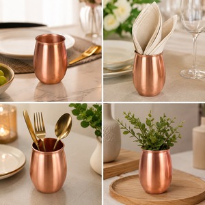 Verre à boire en cuivre artisanal de luxe, vaisselle traditionnelle pour l'eau, les jus, les boissons, pour la maison, la salle à manger et l'hôtellerie - Product Image 5
