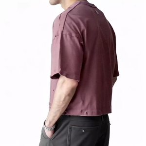 Camiseta Oversize para Hombre, 100% Algodón, Estilo Desgastado, Corte Cuadrado, Ajuste Holgado, Tejido de Punto de 240 Gramos - Product Image 4