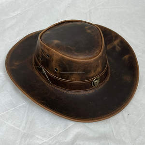 Sombrero Vaquero Occidental de Cuero Vacuno de Grano Completo, Resistente, Elegante y Perfecto para Aventuras al Aire Libre, Estilo Occidental, para Hombres y Mujeres - Product Image 6