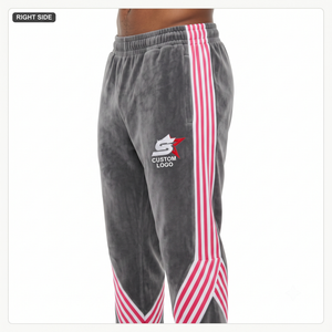Pantalones Deportivos de Algodón Grueso para Hombre, Estilo Vintage, Lavado Ácido, Transpirables, con Rayas Laterales y Cintura Elástica - Personalizados, OEM, ODM - Product Image 2