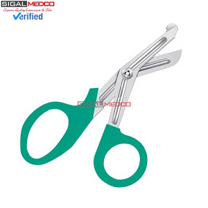 Tijeras de enfermería para traumatismos, de 5.5 pulgadas, color verde azulado, de acero inoxidable alemán de grado médico, para primeros auxilios, vendajes, emergencias, uso quirúrgico y EMT - Product Image 2