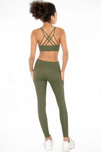 Venta al por mayor Mujeres Gimnasio Ropa deportiva sin costuras Conjunto de 2 piezas con manga larga Yoga Top y Leggings Pantalones Traje deportivo para el Culturismo - Product Image 2