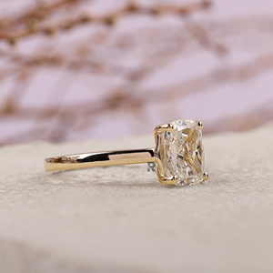 Anillo de Compromiso y Boda Minimalista para Mujer Arya, Oro de 10K, 14K, 18K, Diamante Cultivado en Laboratorio de 1-5CT, Color D, Claridad VS1, Corte Cojín, Certificado IGI - Product Image 2
