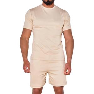 Ensemble de vêtements de détente pour hommes en gros – T-shirt et short en coton doux, coupe confortable, personnalisable, commandes OEM en gros disponibles - Product Image 5