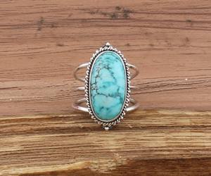 Bague multi-rangs en argent sterling 925 avec turquoise naturelle et motif arbre de vie, sertie en bélière, style bohème, bijoux tendance - Product Image 2