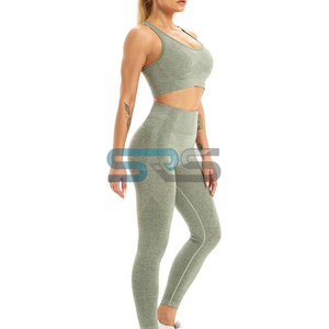Ensemble de sport yoga 2 pièces pour femme, short taille élastique respirant coupe ajustée en tissu intelligent, idéal pour la course décontractée - Product Image 5
