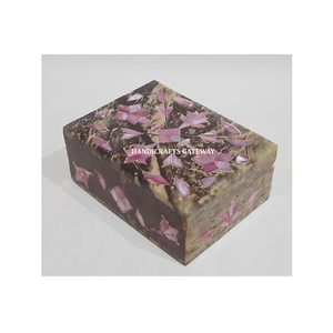 Latest High Quality Handmade Natural Soapstone <b>Mother</b> Of Pearl Inlay Jewelry Box Rectangle Shape Used Gifts For Business Purpose - Product Image 2