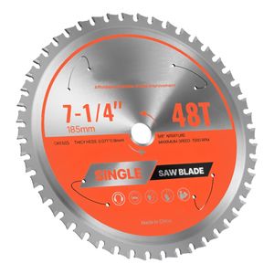 Lama per Sega Circolare da 7 1/4 Pollici con 48 Denti Affilati in Lega, Attacco da 5/8 Pollici per Taglio di Metalli di Precisione, Diametro 184mm, Lunghezza 6mm - Product Image 1