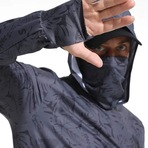 Hooded Men's UPF 50+ Sun Protection <b>Lightweight</b> <b>Hoodie</b> Performance Long Sleeve SPF UV Shirt for Fishing Running Hiking Wear - Product Image 5