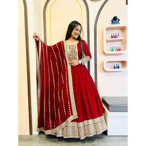 ชุดราตรี anarkali ดีไซเนอร์ XL pent and dupatta ที่สวยงามสำหรับงานปาร์ตี้ - Product Image 6