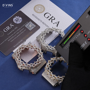 Bisel de reloj D'VINS de plata con moissanita, tono oro rosa, diseño de espiga, accesorio para reloj de pulsera estilo Hip Hop - Product Image 5