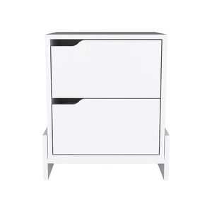 Comodino Brookland con Finitura Bianca, Doppio Cassetto e Base Robusta - Product Image 2