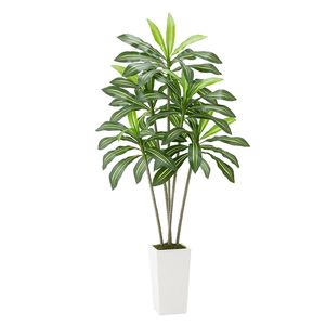Dracaena Artificiale Bianca Alta 1,8 m con Vaso, Pianta Finta da Pavimento in Seta, Grande Palma Tropicale Artificiale, Alberi Artificiali - Product Image 1