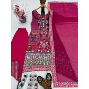 Hermoso Top Bottom y Dupatta Set para Fiestas para Mujer - Product Image 1