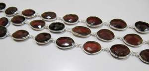 Chaîne de connecteurs en grenat Hessonite naturel, forme irrégulière, faite à la main, vendue au mètre - Product Image 5