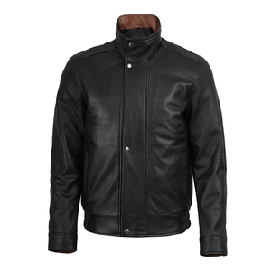 <b>Men</b> <b>Leather</b> <b>Jacket</b> Custom Embroidery Logo Genuine Cowhide Slim Fit Streetwear OEM Wholesale Supplier Low MOQ - Product Image 1