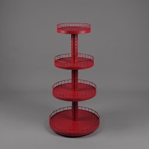 Support de présentation rond en fil métallique moderne anti-rouille One Tech, structure métallique thermolaquée, charge lourde, pour la promotion des produits en supermarché - Product Image 3