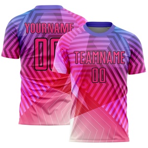 ชุดเสื้อฟุตบอลสีชมพูพรีเมียมพร้อมกางเกงขาสั้น น้ำหนักเบา ระบายเหงื่อได้ดี ชุดกีฬาทีม  รับสกรีนโลโก้ ชื่อ และหมายเลขตามสั่ง - Product Image 2