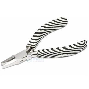 คีมปากแบนสแตนเลส ลายซีบร้า ขนาด 5 นิ้ว ด้ามจับสบายพร้อมสปริงคู่ เครื่องมือทำเครื่องประดับสำหรับสร้อยข้อมือ - Product Image 1