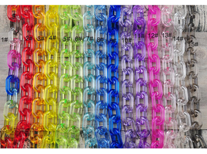Cadena de Eslabones de Resina Colorida y Moderna, Piezas Decorativas Artísticas Transparentes para el Hogar, Adornos Lindos de Forma Irregular para Manualidades DIY - Product Image 6