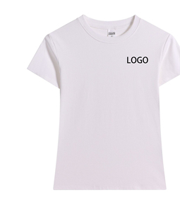 Camiseta de Manga Corta para Mujer, Moda 2026, Marca Privada, Temporada de Verano, Informal, Tejida, Lisa, Teñida, Corte Ajustado, 100% Algodón - Product Image 2