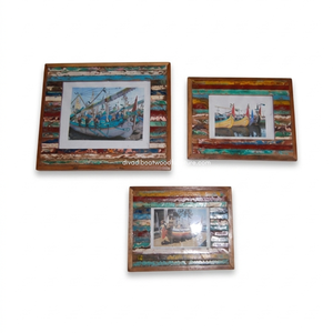 Handcrafted Creative Horizontal Unique Supplier Photo <b>Frame</b> From Reclaimed Boat Wood Original Color for Wall Home Decor Vintage - Product Image 3