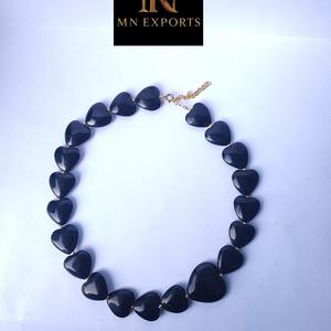 MN EXPORTS MNE-276 สร้อยคอประดับลูกปัดเรซิ่นทำมือ จี้รูปหัวใจมุกธรรมชาติ แฟชั่นสำหรับงานปาร์ตี้ งานแต่งงาน เครื่องประดับคริสเตียนสำหรับผู้หญิง - Product Image 5