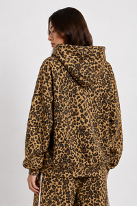 Sweat à capuche original pour femme à imprimé léopard avec manches premium, sweat à capuche avec cordon de serrage, sweat à capuche en polaire doux de qualité supérieure pour femme - Product Image 2