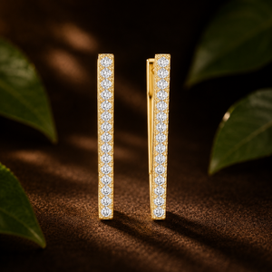 18K 14K Gold V Shaped Pave <b>Hoop</b> <b>Earrings</b> Round Lab Grown Diamond 0.40 CTW EF VVS VS Anniversary Gifts Fine Jewelry Manufacturer - Product Image 2