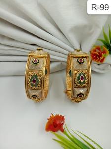 Trending <b>Gold</b> Plated Brass Metal <b>Bangles</b> <b>Set</b> High Quality Cheap Prices for Women and Girls - Product Image 5