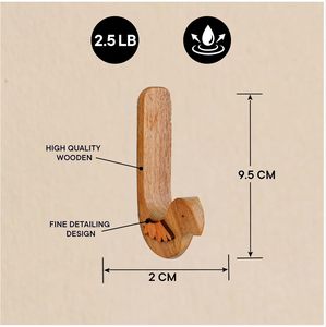 Wholesale Handcrafted Wooden Adhesive Bird Wall <b>Hooks</b> Natural Finish Decorative Coat Hangers Home Storage Utility <b>Hook</b> - Product Image 2