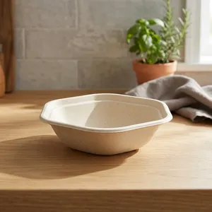 Tazón Hexagonal Desechable de 180 Pulgadas, Moldeado en Pulpa, Ecológico, Compostable, para Servir Alimentos en Fiestas, el Más Popular - Product Image 2