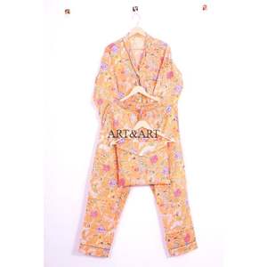 ชุดนอนผ้าฝ้ายแท้สำหรับผู้หญิง ลายพิมพ์ออร์แกนิค ชุดนอนหรูหรา คุณภาพสูง ชุดนอนสั่งทำพิเศษสำหรับผู้หญิง - Product Image 5