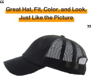 Gorra Trucker Negra Desgastada con Malla, Ajustable, Estilo Snapback, Deportiva e Informal para Adultos Unisex, OEM, Superventas - Product Image 6