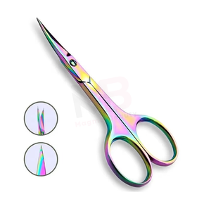 Ciseaux à cuticules russes en acier inoxydable avec logo personnalisé, extra fins, extra tranchants, courbés, pour manucure, emballage personnalisé, salon - Product Image 1