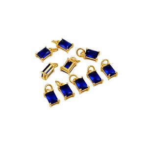 Iolite QUARTZ Baguette ชุดง่ามชุบทองจี้เสน่ห์ทำด้วยมือส่วนประกอบเครื่องประดับสำหรับสร้อยคอ - Product Image 3