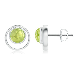 Pendientes de lujo con peridoto y engaste de bisel, joyería de boda para mujer, oro de 10K, 14K, 18K, plata 925, 935, para uso diario. - Product Image 3