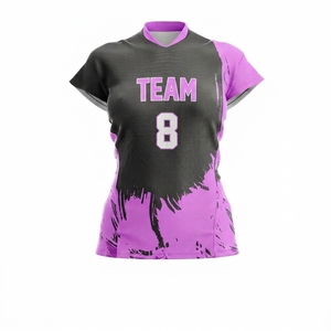 Camiseta de Voleibol Sublimada con Estampado Personalizado Unisex, Equipo 8, Malla Negra, Manga Corta Regular, Transpirable, Absorbe la Humedad - Product Image 2