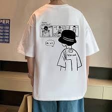 เสื้อยืดลายอนิเมะสำหรับผู้ชายแบบสั่งทำพิเศษ |   เสื้อยืดโอเวอร์ไซส์ผ้าฝ้ายเนื้อหนัก 250-300 GSM |   ลายพิมพ์มังกรสองด้านและลายพิมพ์ตัวอักษร - Product Image 3